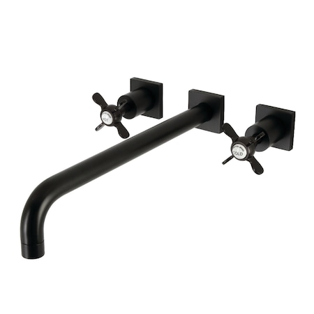 Kingston Brass KS6040BEX Wall Mount Tub Faucet, Matte Black KS6040BEX